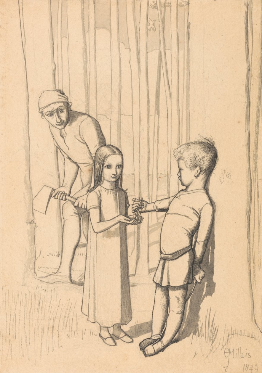 Étude pour La fille du bûcheron - Sir John Everett Millais