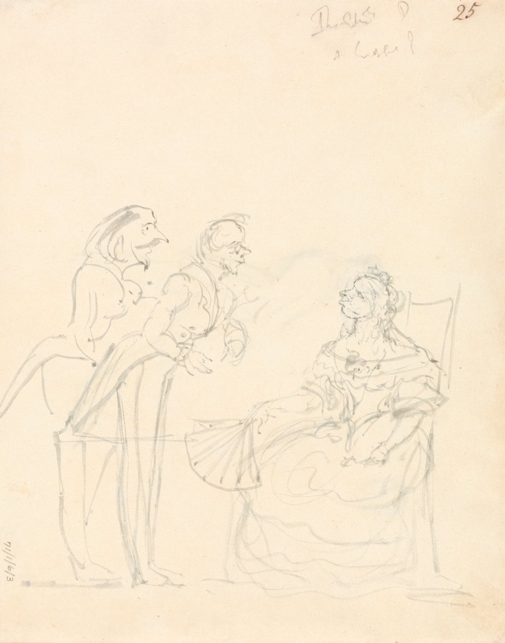 Deux gentilshommes parlant à une dame assise - Sir John Everett Millais