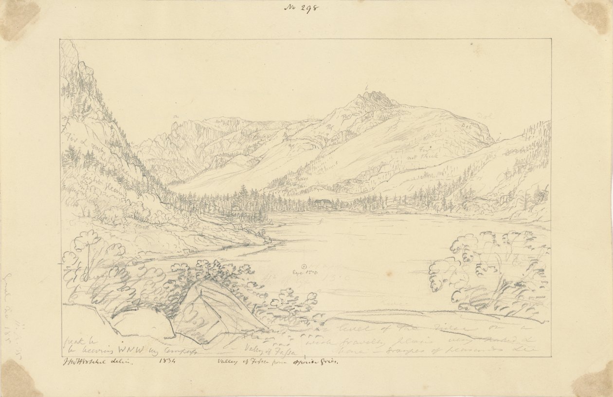 Vallée de Fassa depuis le côté opposé à Gries - Sir John Frederick William Herschel