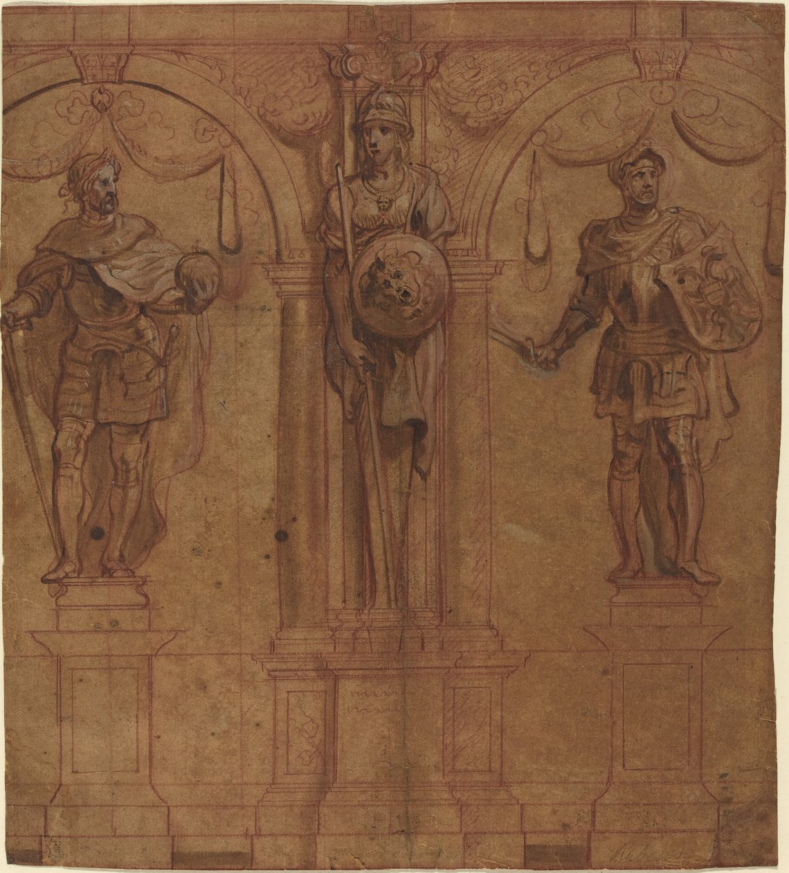Rodolphe I et Albert I avec Pallas - Sir Peter Paul Rubens and Theodoor van Thulden