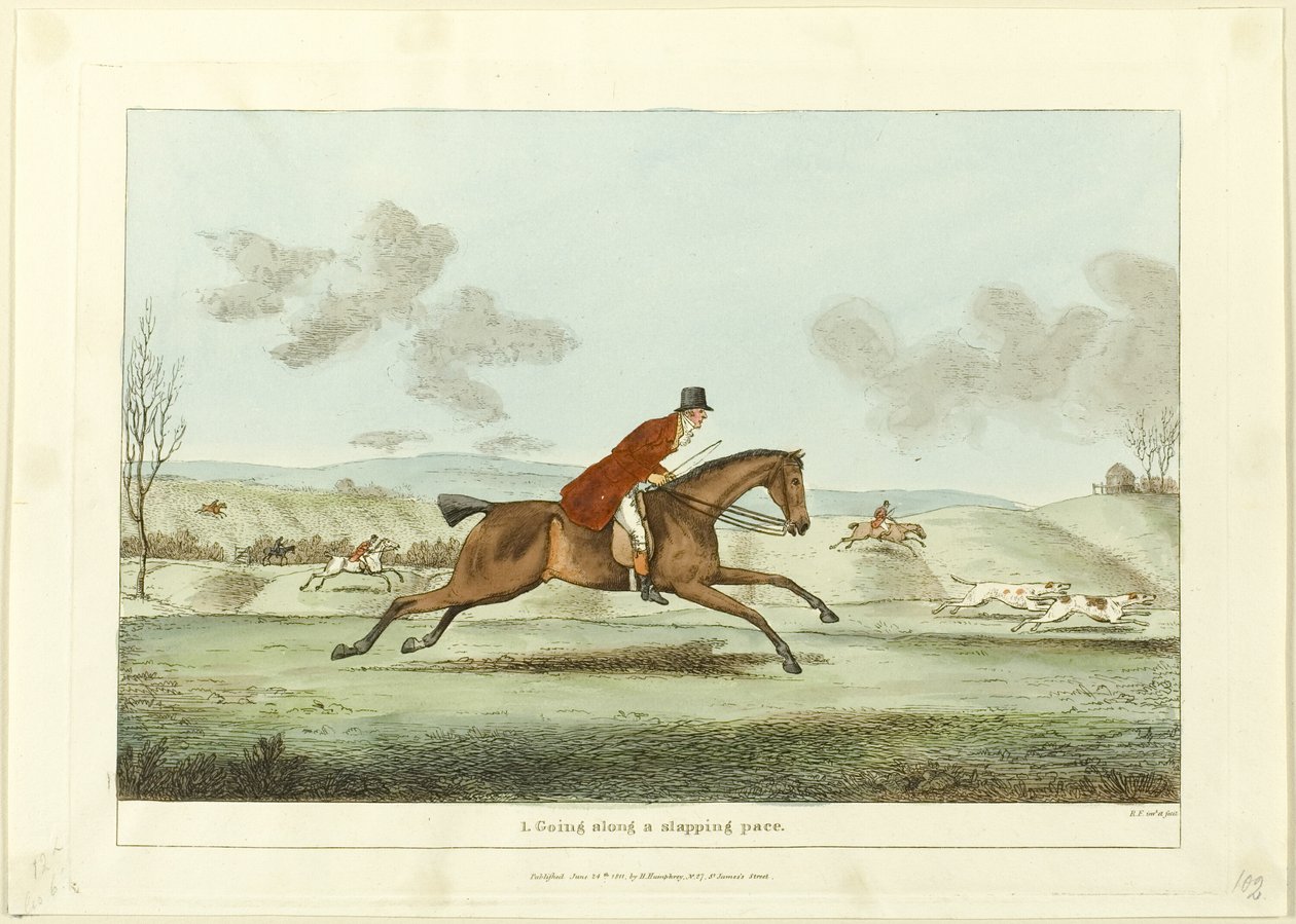 Going Along a Slapping Pace, plate one from Indispensable Accomplishments - Sir Robert Frankland