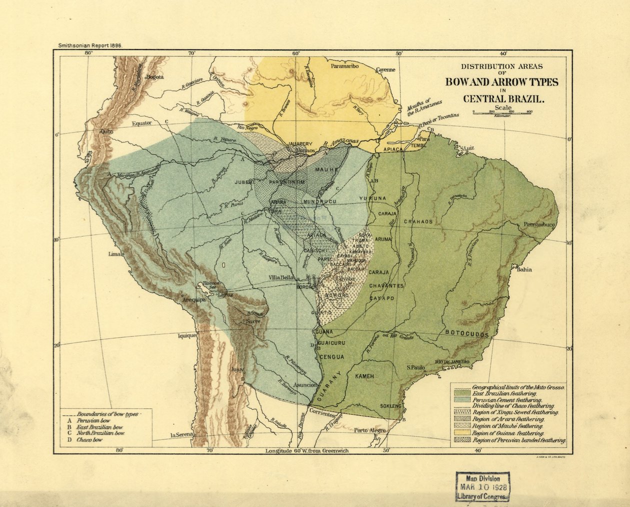Zones de distribution des types d