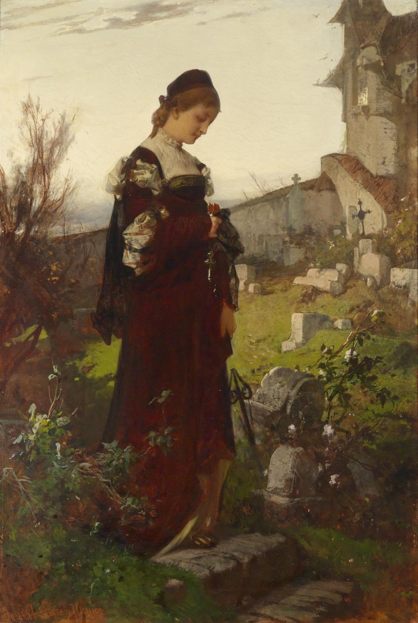 Fille dans un cimetière - Sándor Liezen Mayer