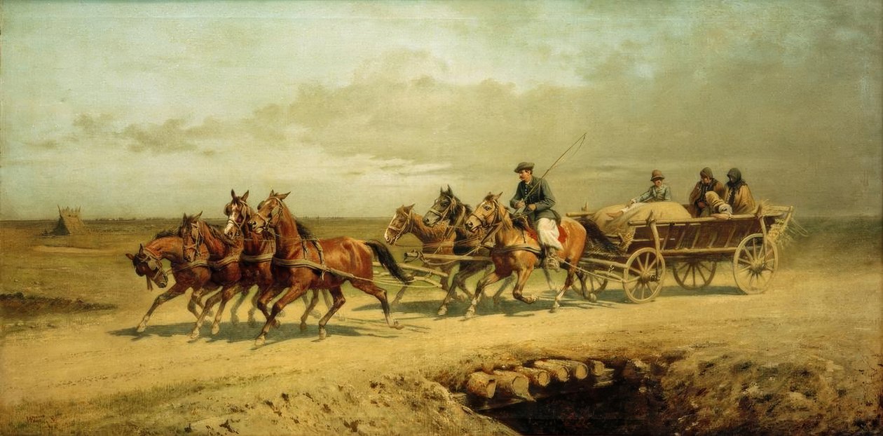 Attelage de sept chevaux à Debrecen - Alexander von Wagner