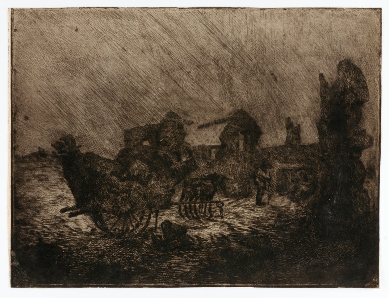 Chariot et ruines - Solon H. Borglum