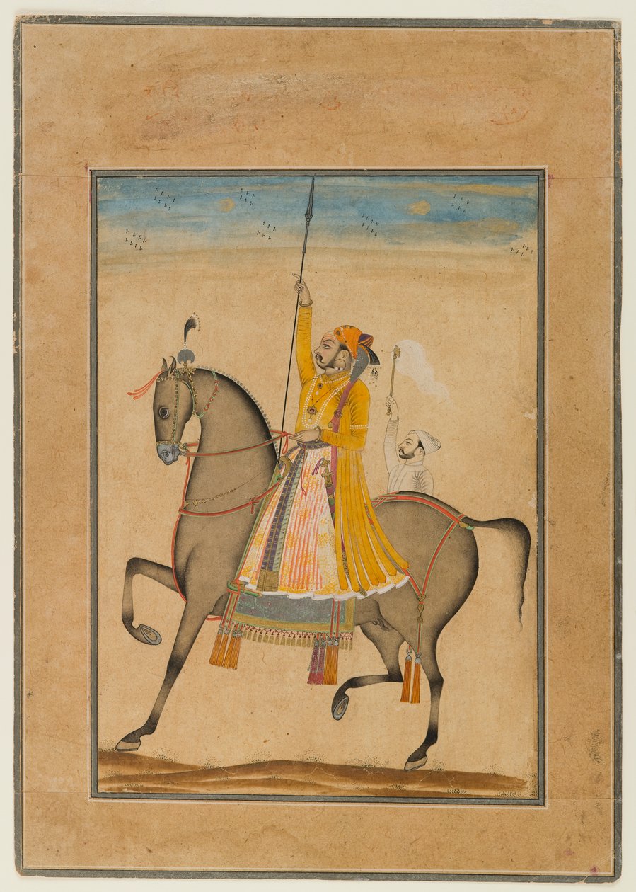 Portrait équestre du Maharaja Sujan Singh de Bikaner, 1747 - Son of Muhammad attr. to Kasam