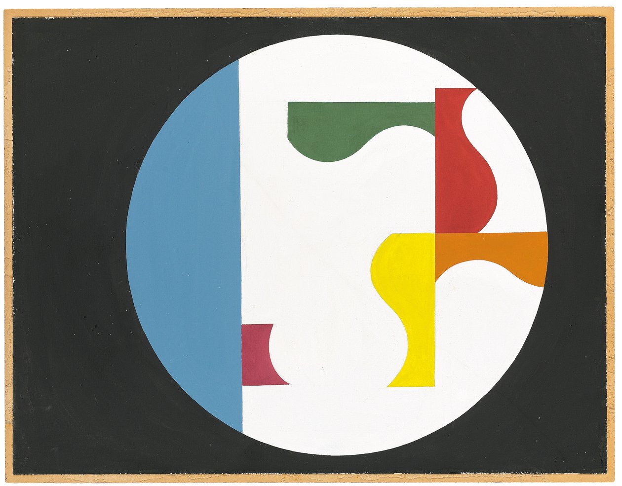 Composition dans un cercle blanc sur fond noir - Sophie Taeuber Arp