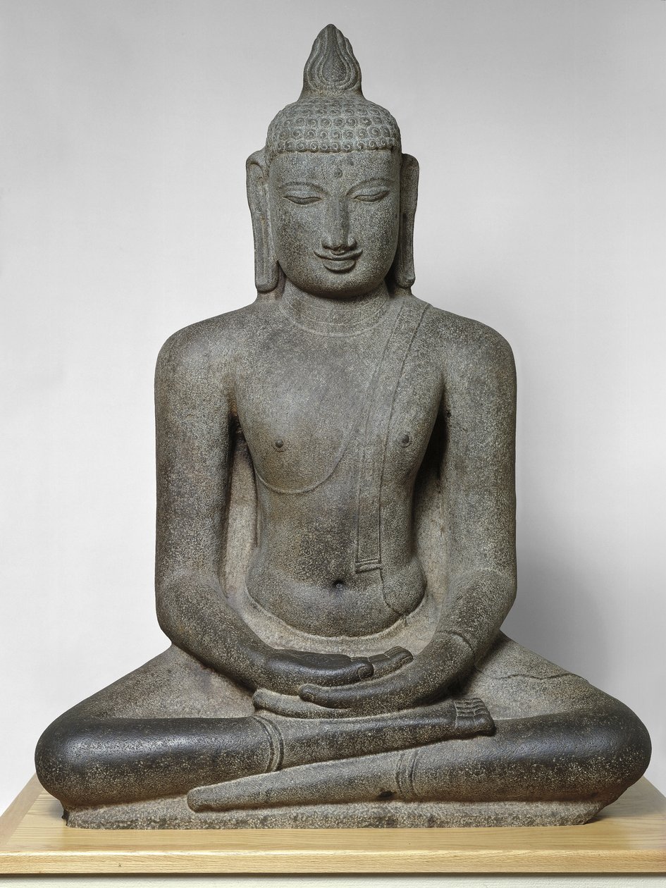 Bouddha Shakyamuni assis en méditation (Dhyanamudra), période Chola, vers 12e siècle - South Indian School