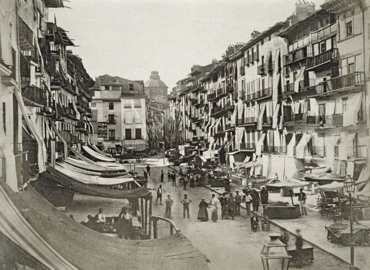 Scène de rue à Barcelone, vers les années 1880 (tirage albuminé) - Spanish Photographer