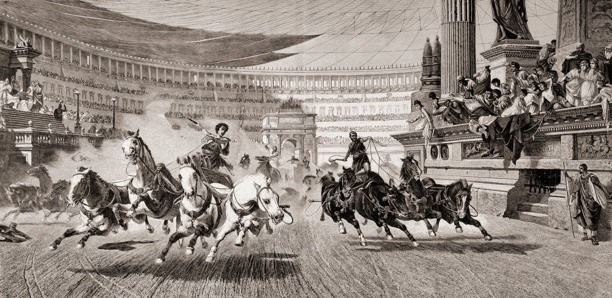 Course de chars aux jeux romains, d