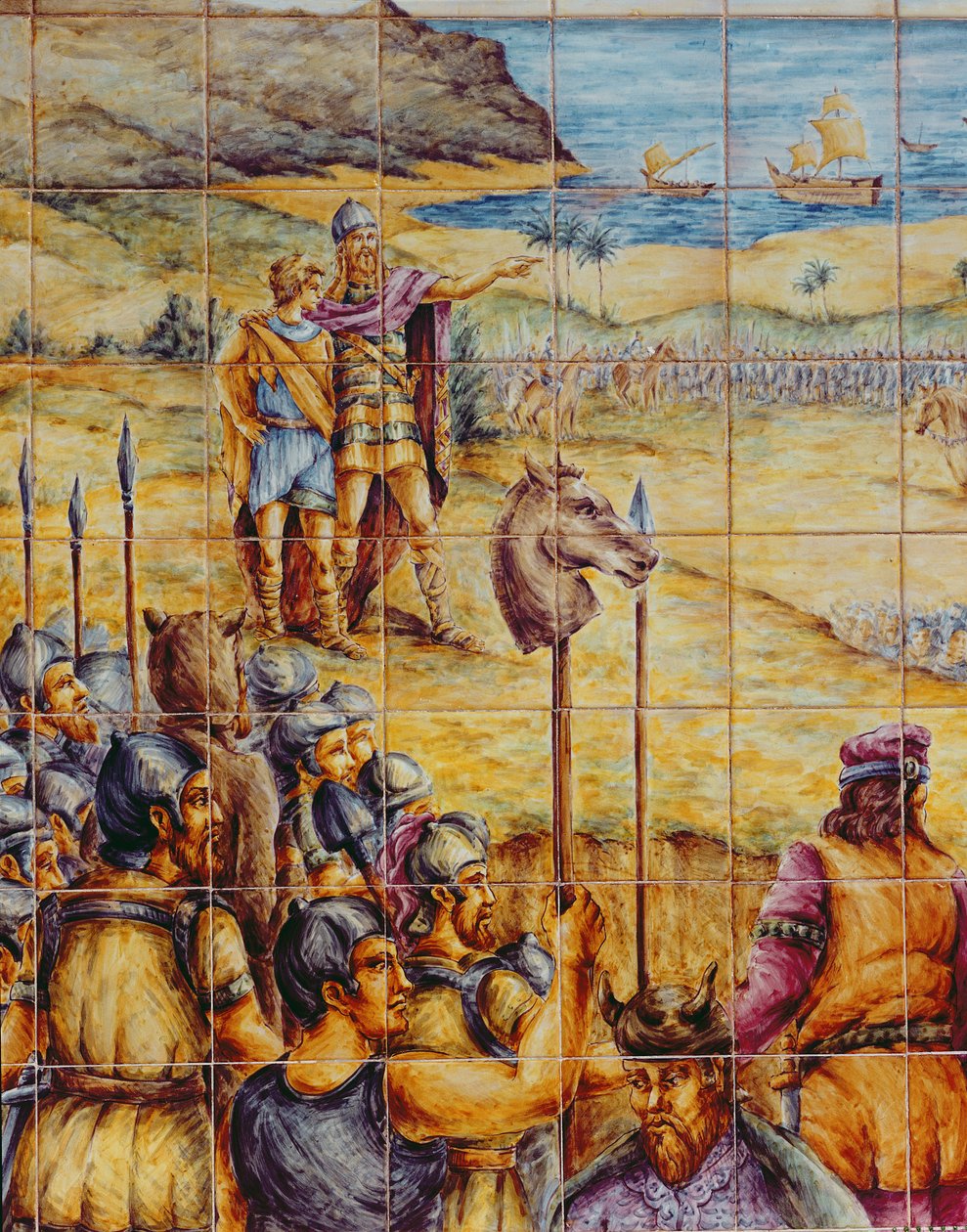 Carreaux représentant le débarquement d