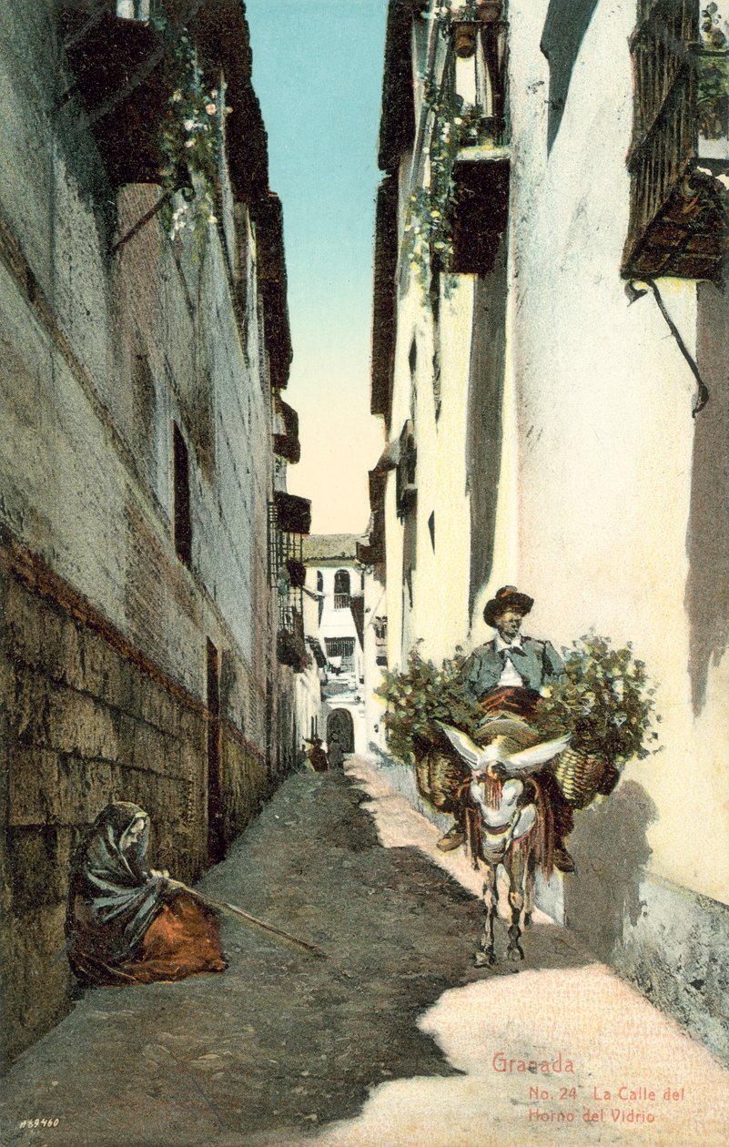 Grenade, La Calle Del Horno Del Vidrio, Espagne (photo couleur) - Spanish Photographer