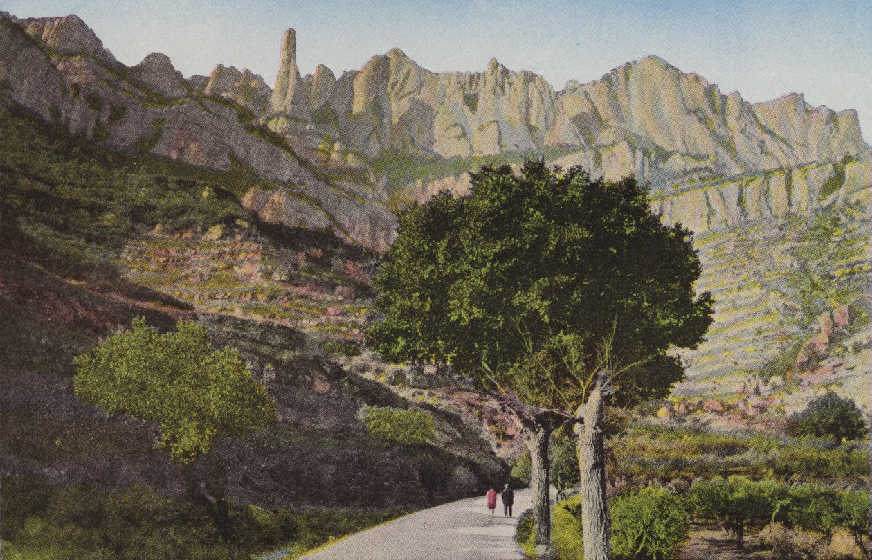 Montserrat : La muntanya des de la carretera de Monistrol ; La Montana depuis la route de Monistrol (photo en couleur) - Spanish Photographer