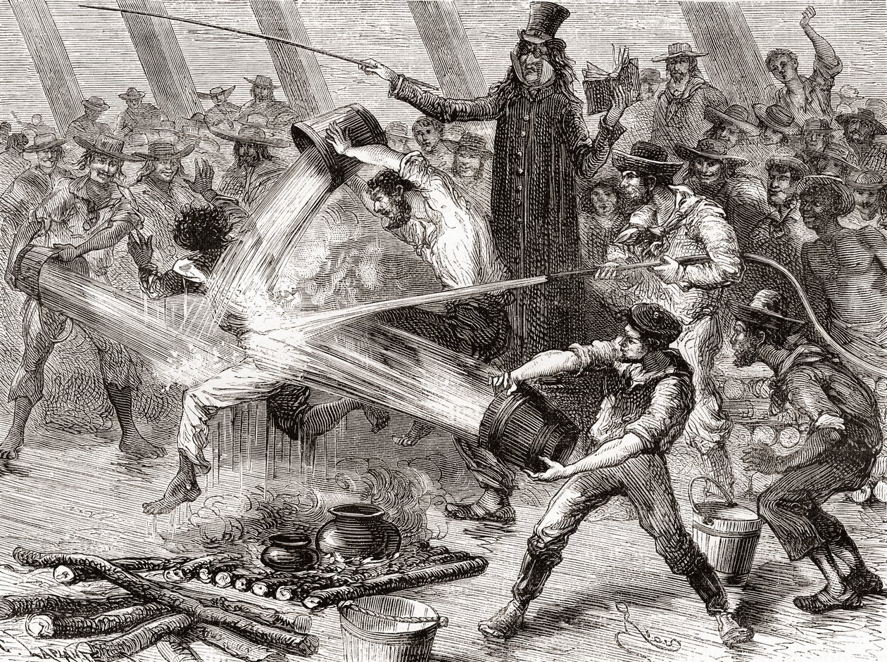 Cérémonie de passage de ligne à bord du Simon Bolivar - Spanish School