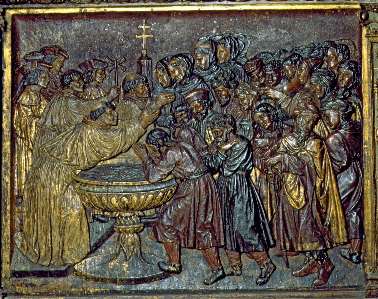 Baptême des Maures, par Felipe Bigarny (1475-1543), Capilla Real, Grenade, Andalousie, Espagne - Spanish School