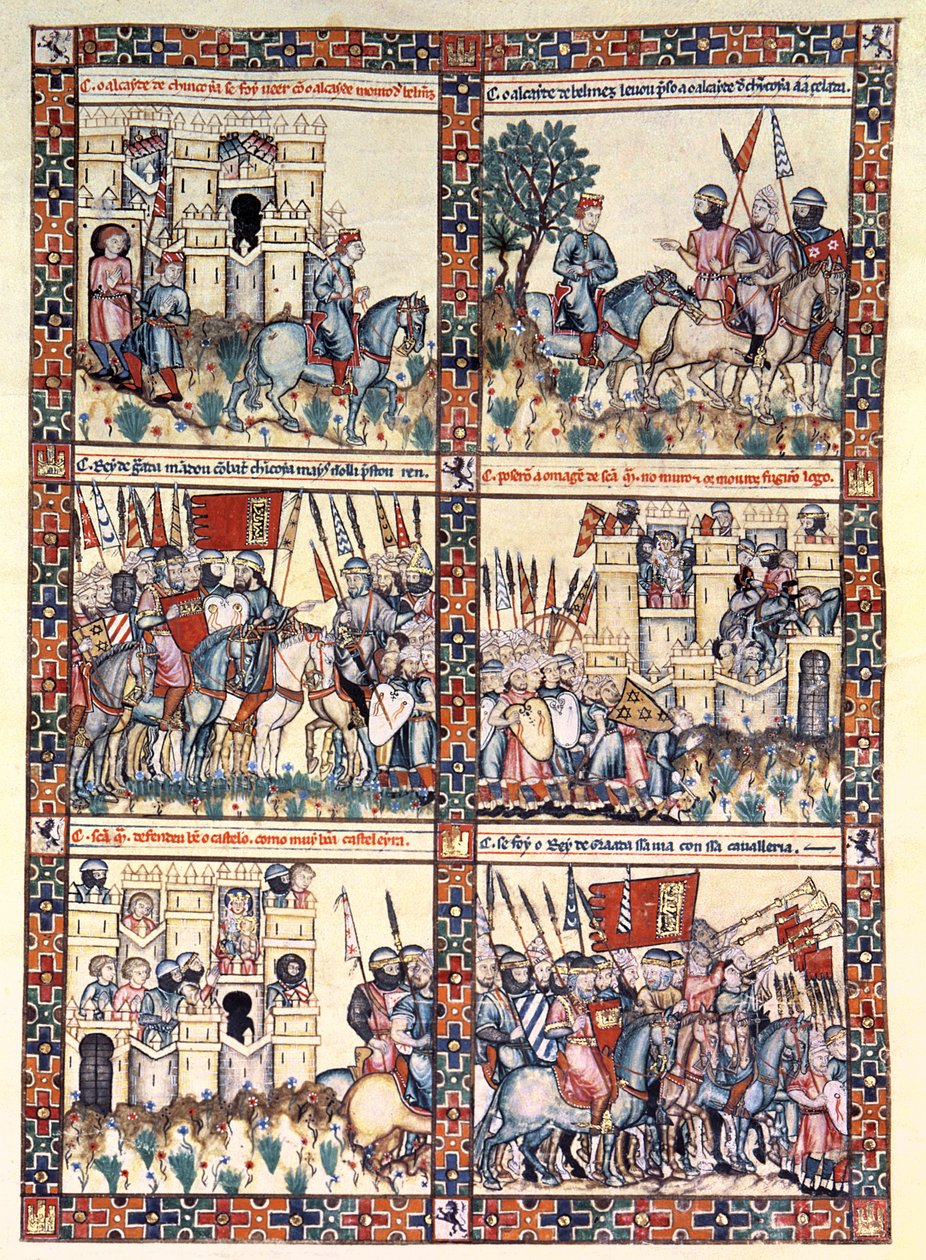 Cantiga 187, une des 420 compositions musicales racontant les miracles de la Vierge, écrite en galicien pour Alfonso X 