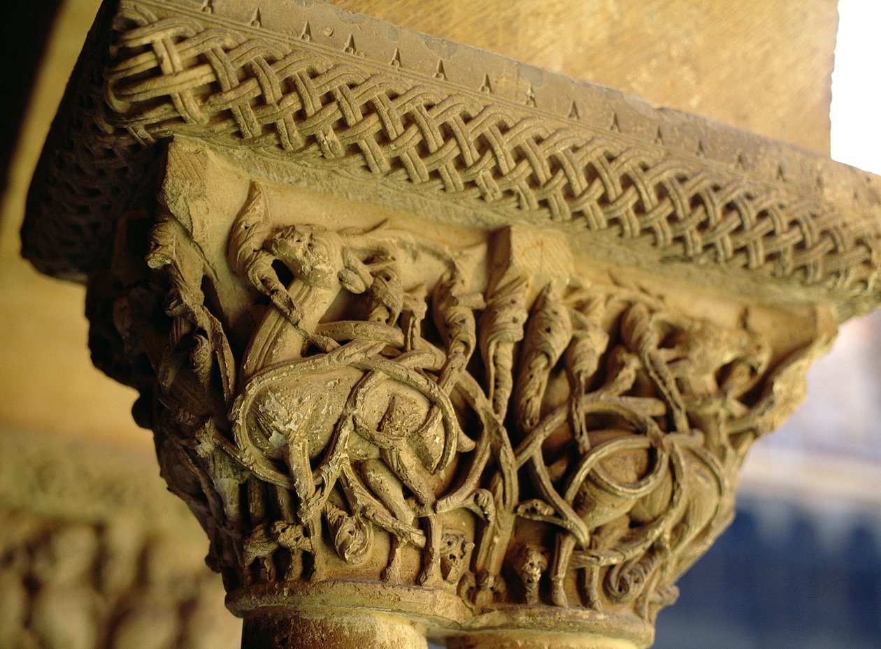Chapiteau sculpté du côté ouest du cloître - Spanish School