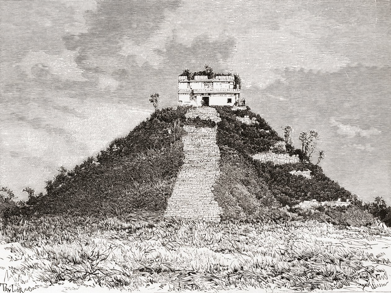 Chichen Itza, Yucatán, Mexique : El Castillo alias le Temple de Kukulkan ou la pyramide de Kukulkan - Spanish School