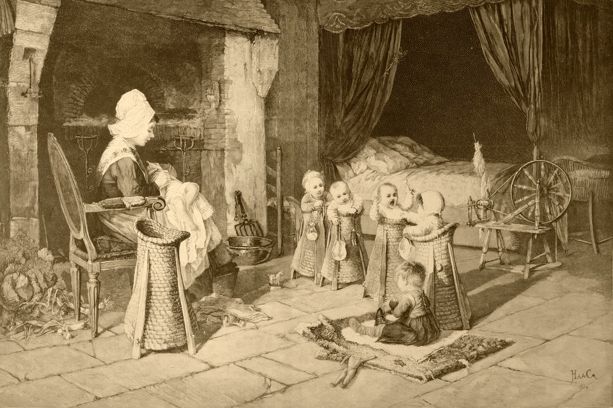 Maison des enfants dans un village, d