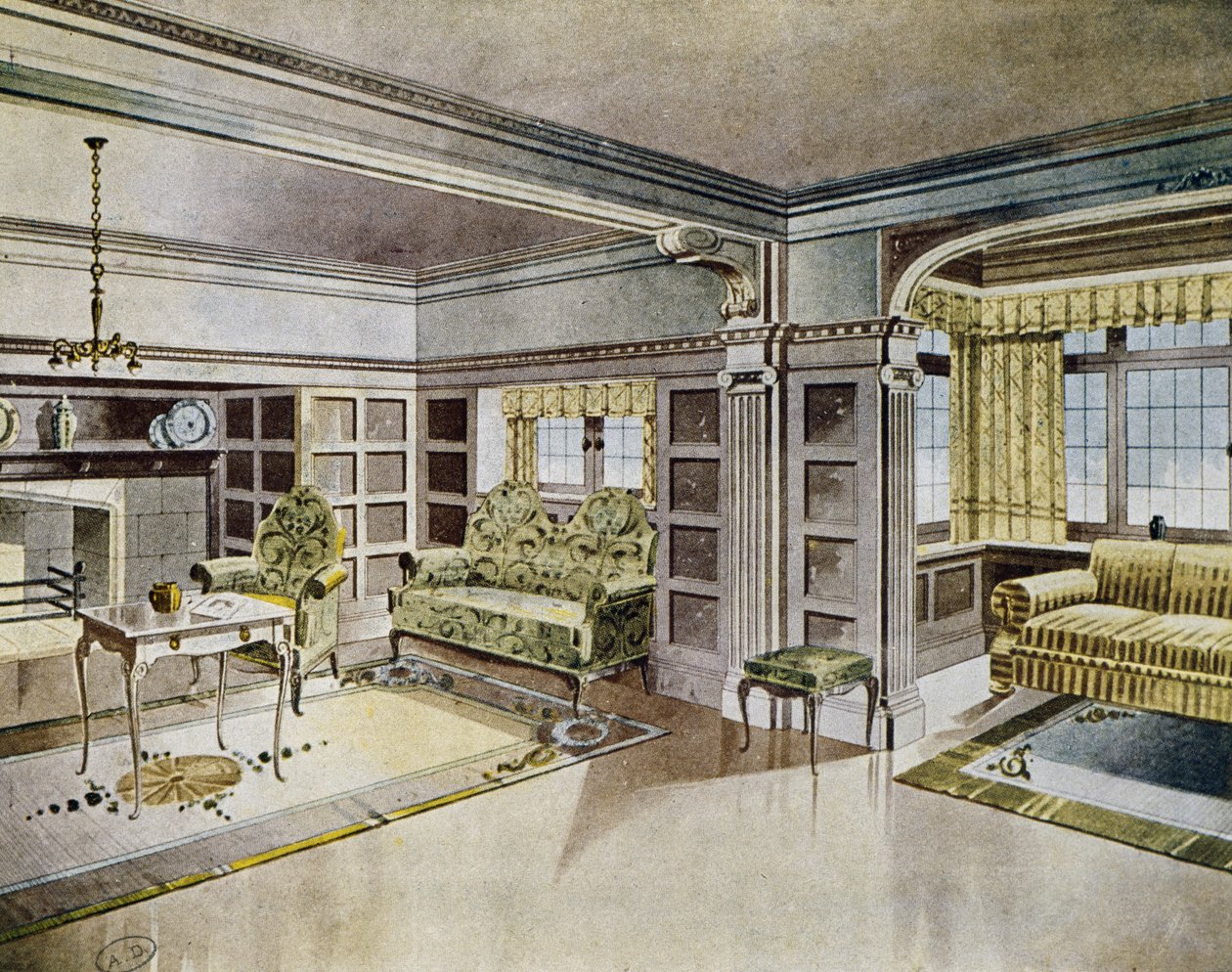 Conception de salons, vers 1900, Espagne, 20ème siècle - Spanish School