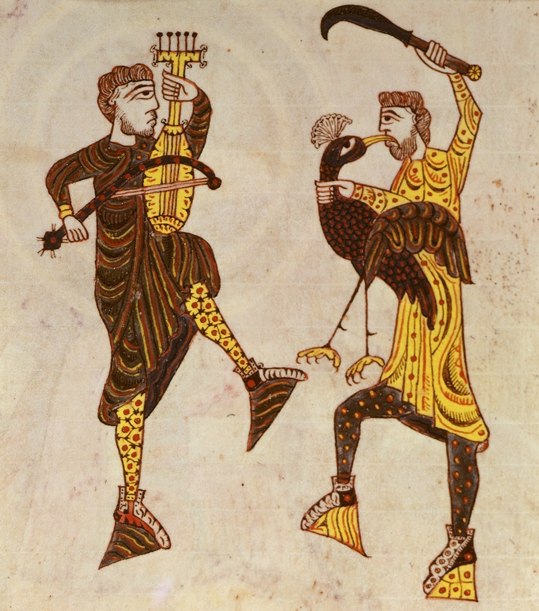 Deux hommes dansant, du Beatus Apocalypse de Santo Domingo de Silos - Spanish School
