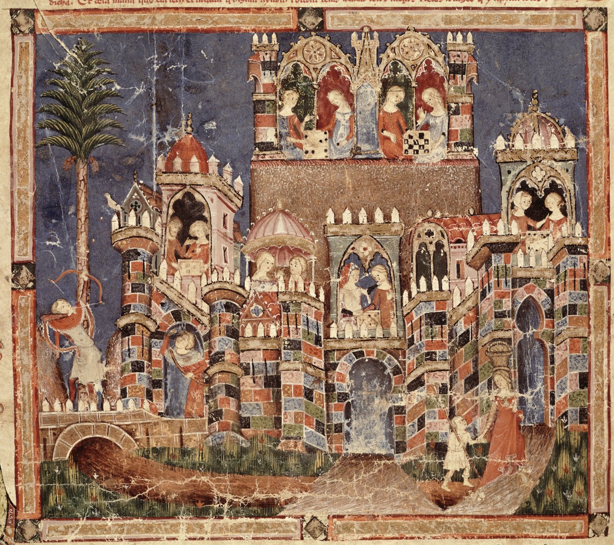 Jeux et divertissements des Troyens, du Codex Benito Santa Mora - Spanish School