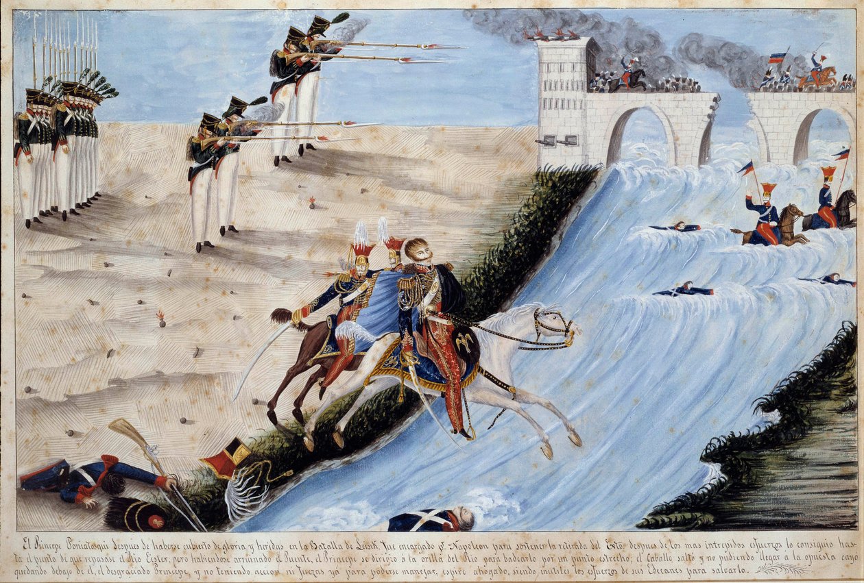 Le général Joseph (Jozef) Antoni Poniatowski (1763-1813) se noie en essayant de passer l