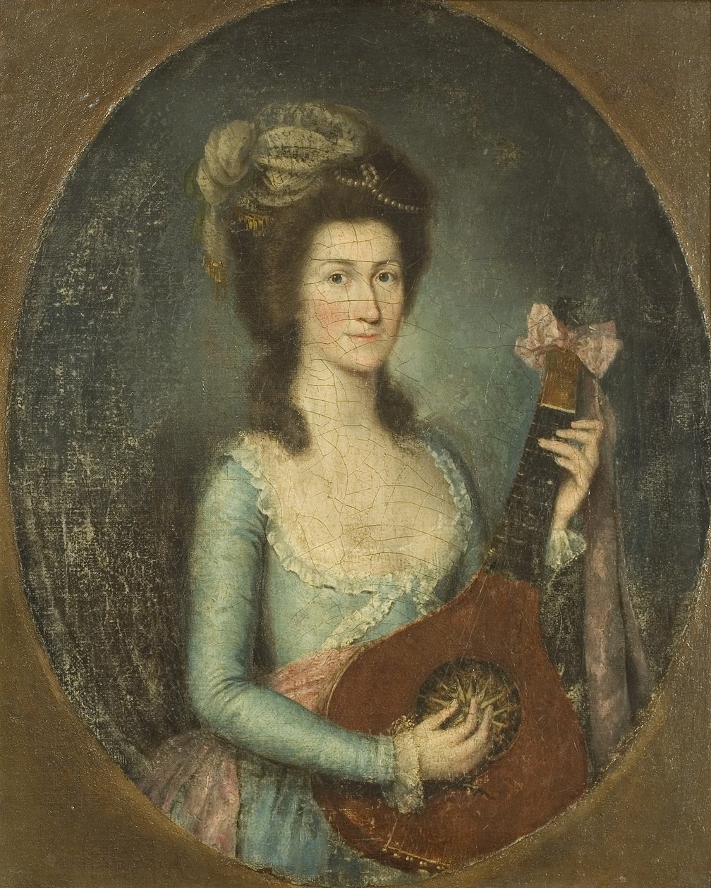 Dame jouant de la guitare - Spanish School