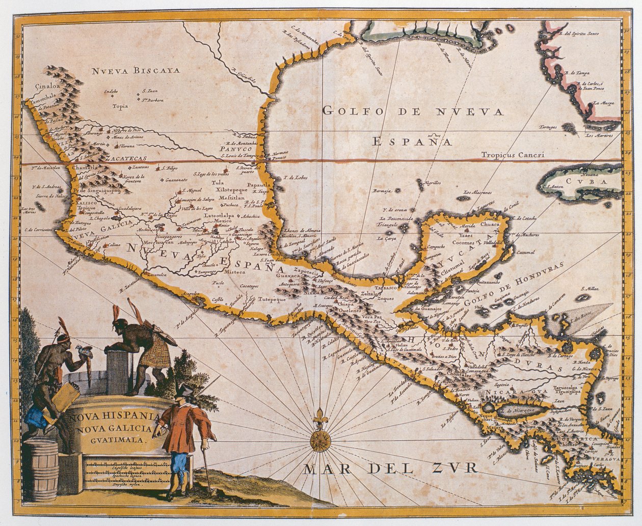 Carte de la Nouvelle-Espagne, de la Nouvelle-Galice et du Guatemala, 1625 - Spanish School