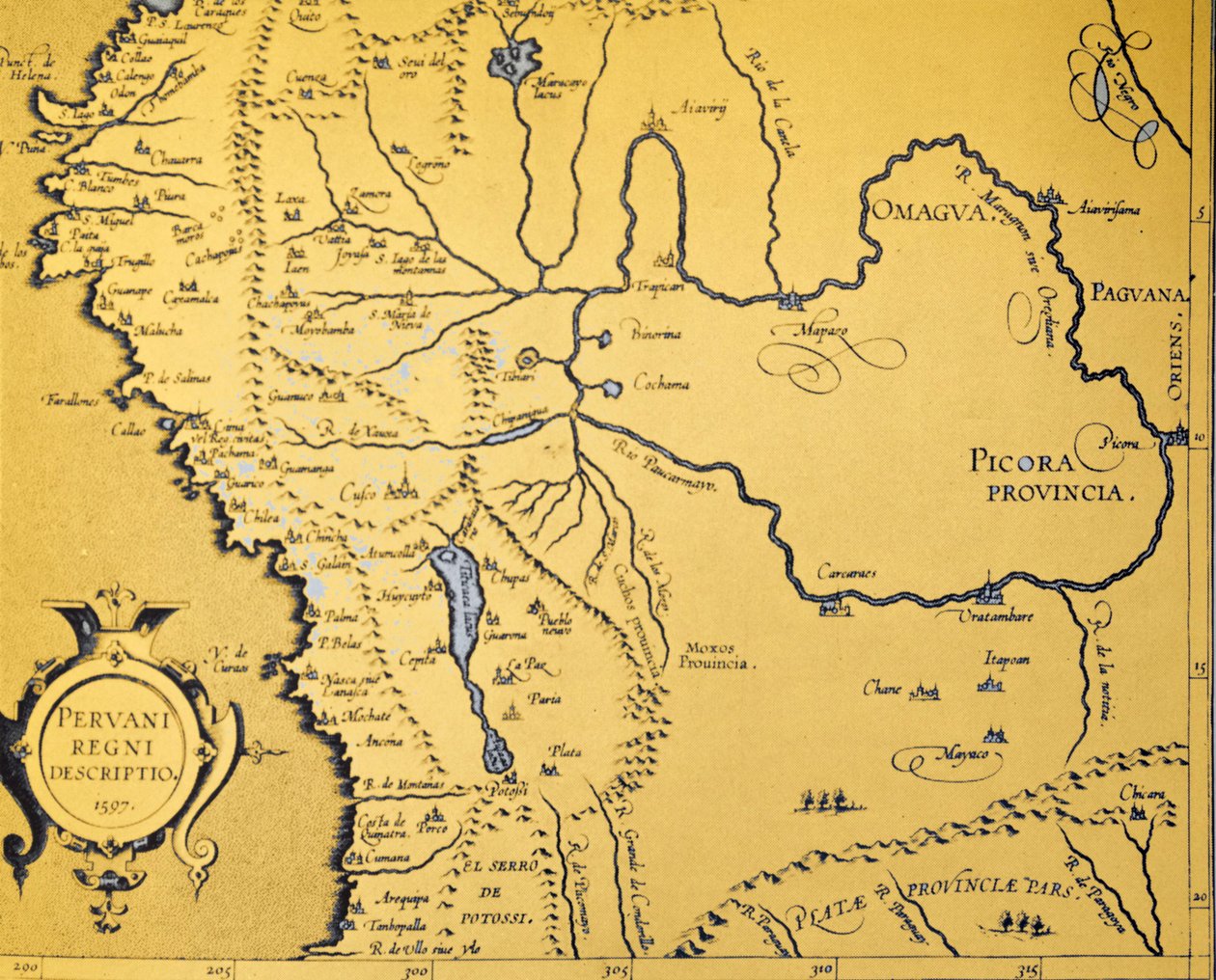 Carte de la vice-royauté espagnole du Pérou - Spanish School
