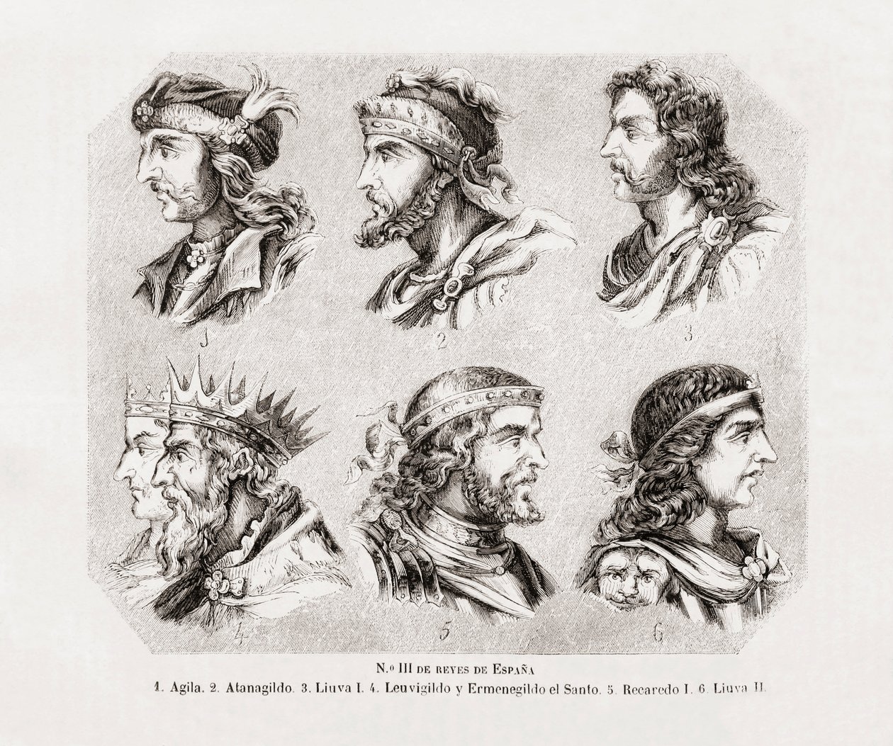 Six rois espagnols. - Spanish School