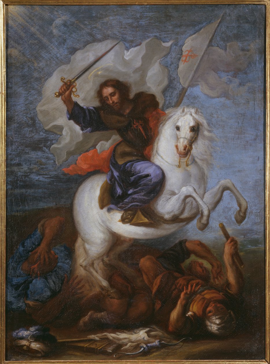 Saint Jacques le Majeur à la bataille de Clavijo - Spanish School