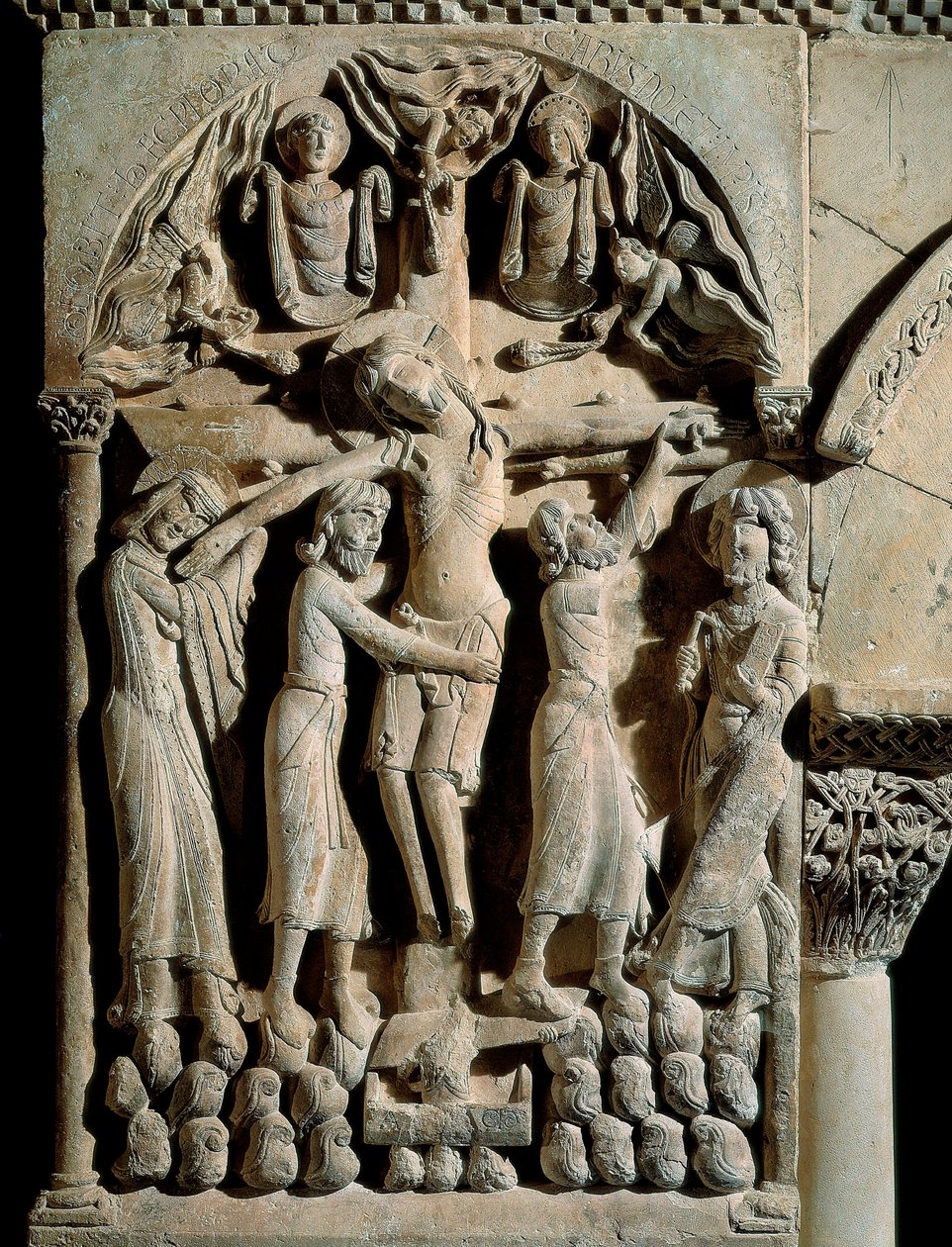 La Descente de Croix, Maître de Saint Dominique de Silos (12ème siècle). Relief sur pierre - Spanish School