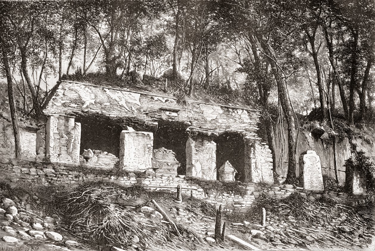 La façade du palais de Palenque, sud du Mexique - Spanish School