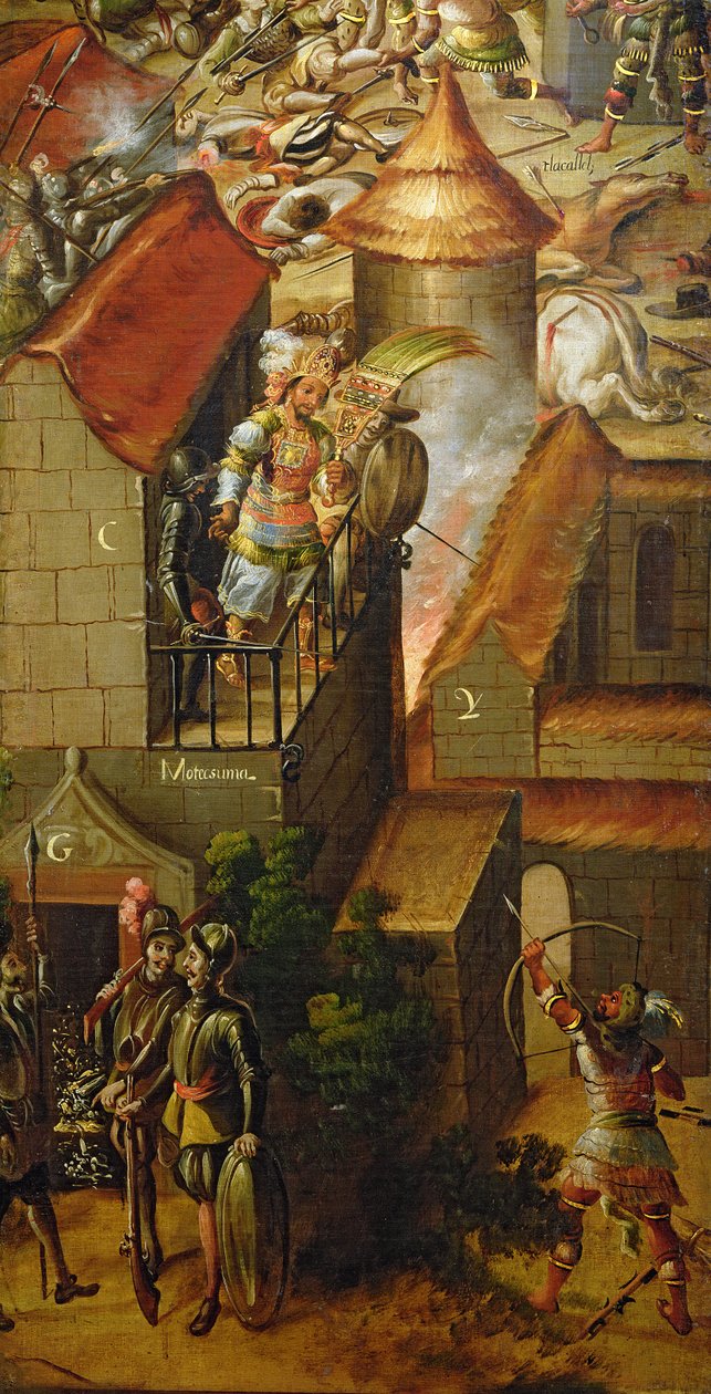 Le meurtre de Montezuma et le pillage de son trésor - Spanish School