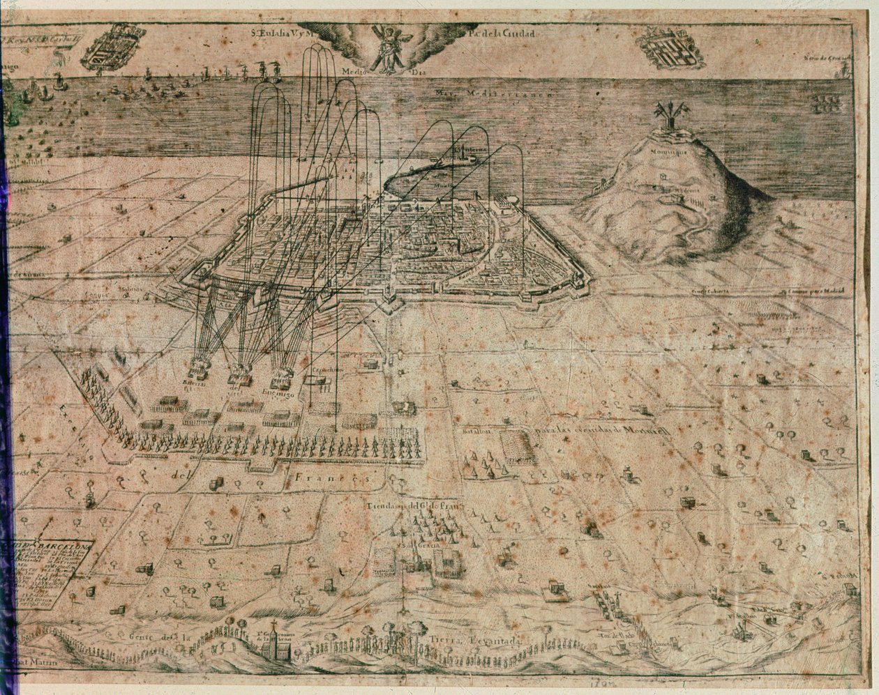 Le siège de la ville de Barcelone par les troupes du roi Philippe IV pendant la guerre des Faucheurs de 1640-52 - Spanish School