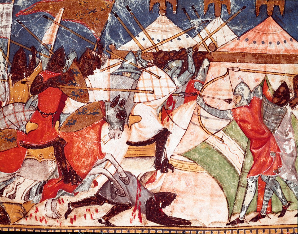 Guerre de Troie : les Troyens envahissent le camp militaire des guerriers grecs (détail) - Spanish School