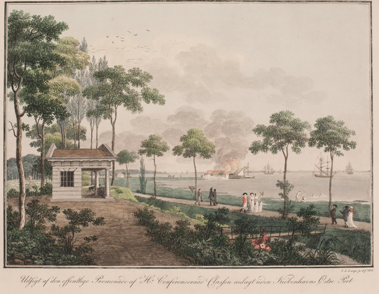 Vue de la promenade publique créée par M. le Conseiller Classen en dehors de la porte Est de Copenhague - Søren L. Lange