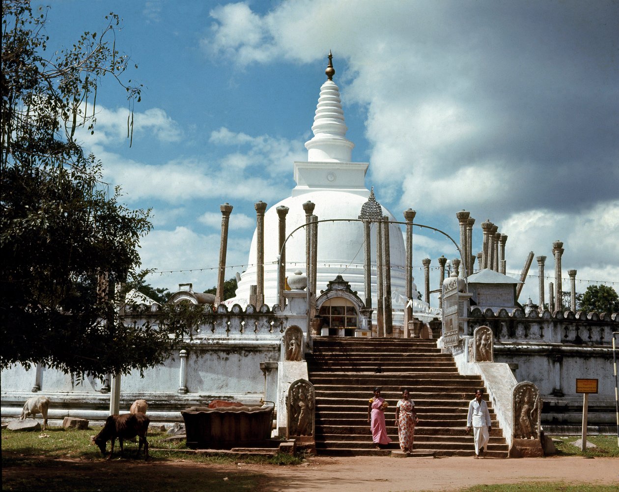 Vue du dagoba de Thuparamaya - Sri Lankan School