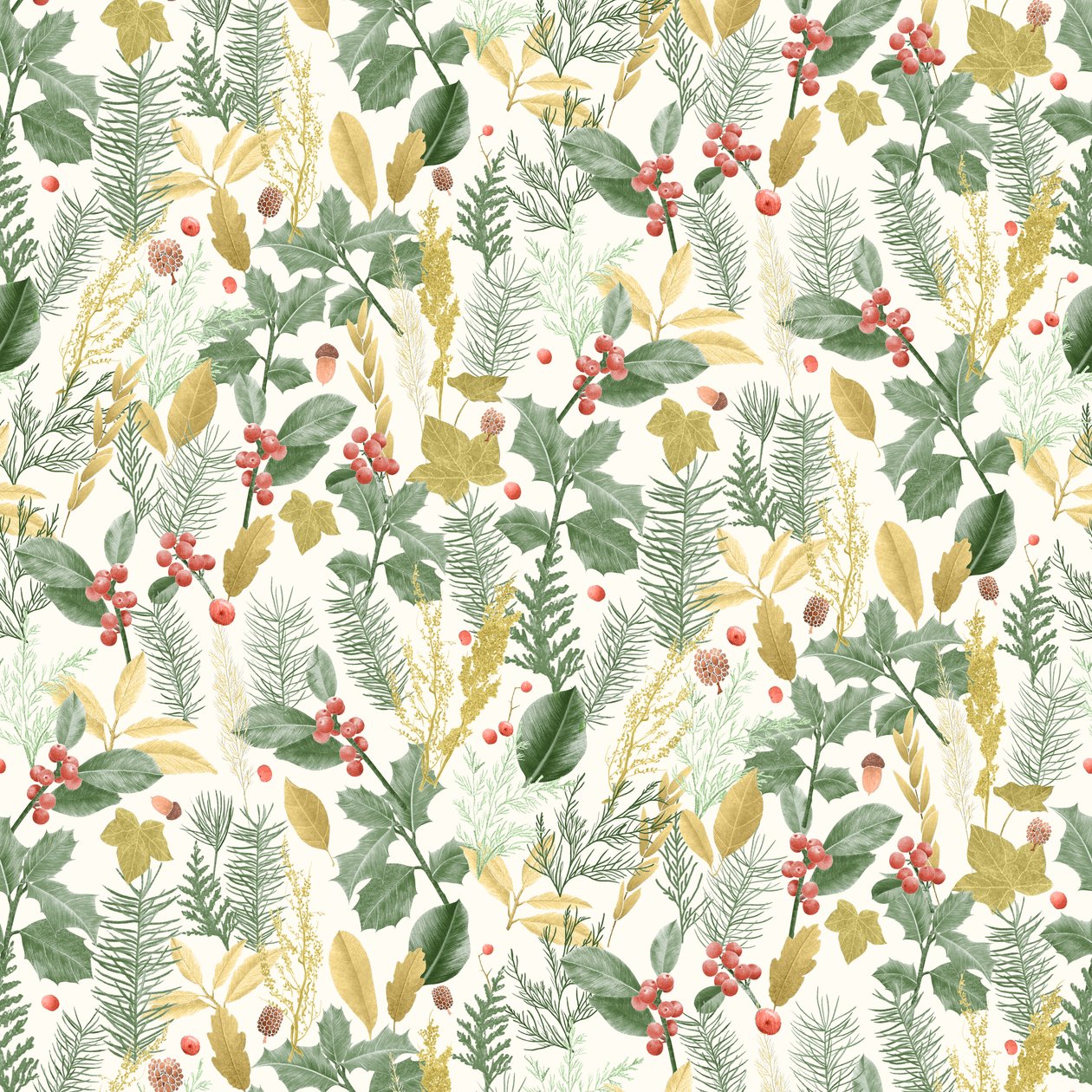 Motif de houx de vacances, 2021 - Stacy Hsu