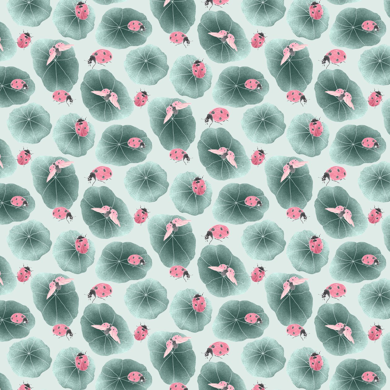 Motif coordonné de capucines coloris 1, 2020 - Stacy Hsu
