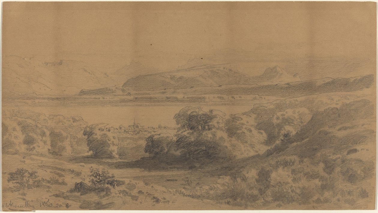 Panorama sur un lac de montagne - Stanislaus Graf von Kalckreuth