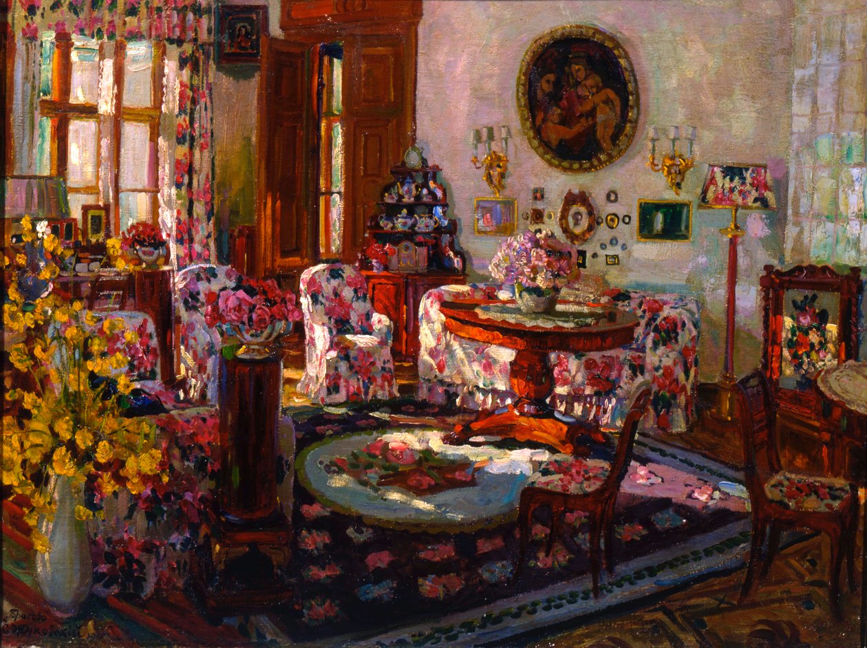 Intérieur de la maison de maître Brasovo, 1912 - Stanislav Julianovic Zukovskij