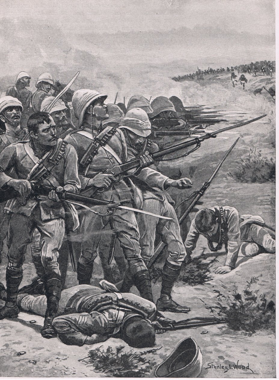 La place à ABU-Kru, 19 janvier 1885, illustration de British Battles on Land and Sea, 1915 - Stanley L. Wood
