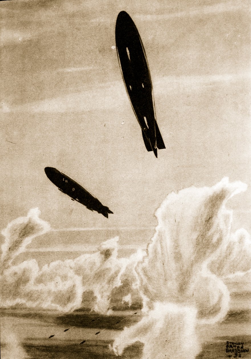 Zeppelins en patrouille en mer du Nord, illustration de 