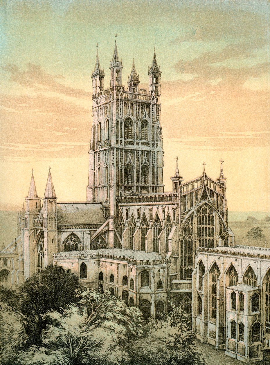 Cathédrale de Gloucester, Gloucestershire, vers 1870 - Stannard and Son