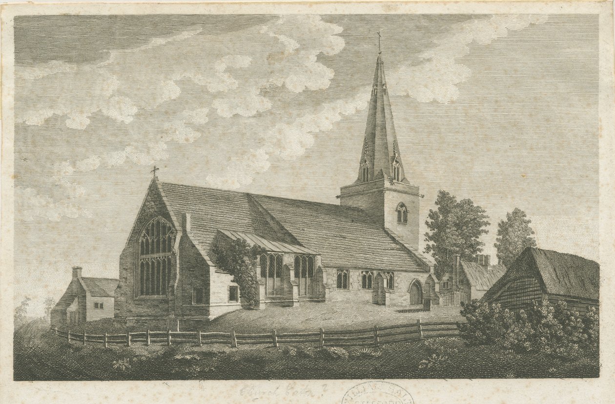 Église de Church Eaton : gravure, nd [c 1800] - Stebbing Shaw