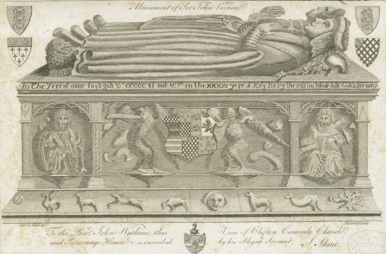 Église de Clifton Campville - Monument Vernon - Stebbing Shaw