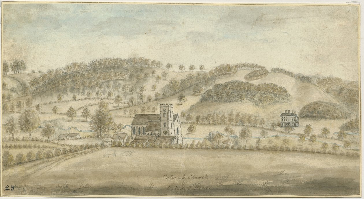Église de Colwich et Oakedge House, nd [1762-1802] - Stebbing Shaw