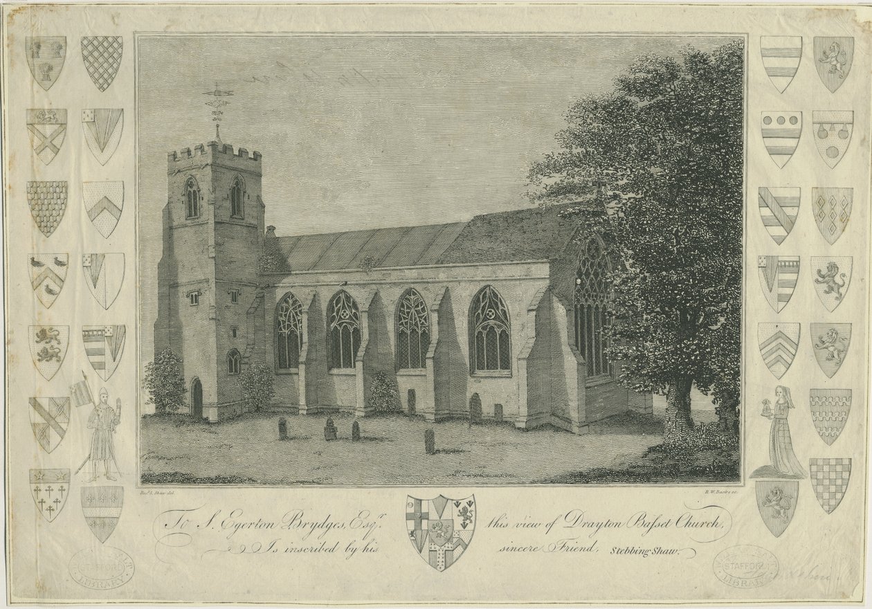 Église de Drayton Bassett (gravure) - Stebbing Shaw